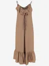Dries Van Noten Light Brown Petticoat Dress With Ruffle In Light Brown