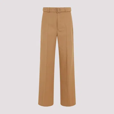 DRIES VAN NOTEN LIGHT BROWN WIDE LEG PANTS