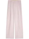 Dries Van Noten Straight Pleated Wide Leg Trousers In Light Pink