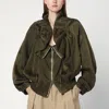 Dries Van Noten Lightweight Cocoon Zip Jacket In Khaki Women