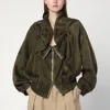 Dries Van Noten Lightweight Cocoon Zip Jacket In Khaki Women In Green