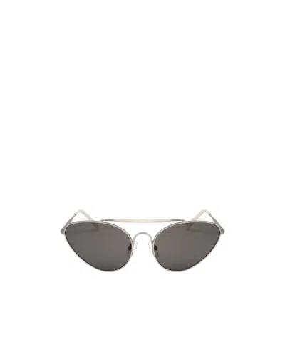 Dries Van Noten Linda Farrow X  Geometric Frame Sunglasses In Gray