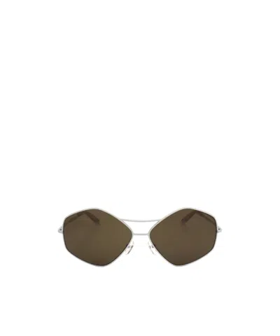 Dries Van Noten Linda Farrow X  Irregular Frame Sunglasses In Brown