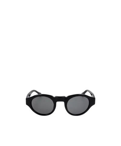 Dries Van Noten Linda Farrow X  Oval Frame Sunglasses In Gray