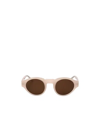 Dries Van Noten Linda Farrow X  Oval Frame Sunglasses In Brown