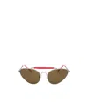 Dries Van Noten Linda Farrow X  Pilot Frame Sunglasses In Brown