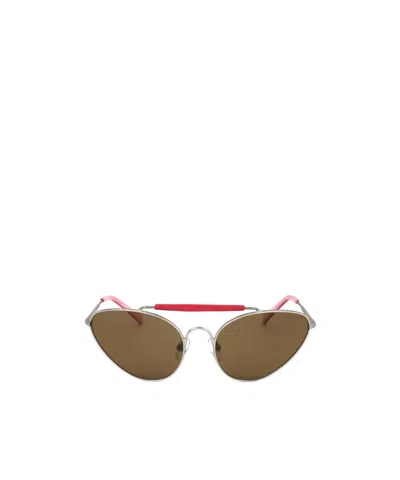 Dries Van Noten Linda Farrow X  Pilot Frame Sunglasses In Brown