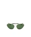 Dries Van Noten Linda Farrow X  Pilot Frame Sunglasses In Green
