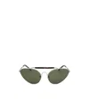 Dries Van Noten Linda Farrow X  Pilot Frame Sunglasses In Green
