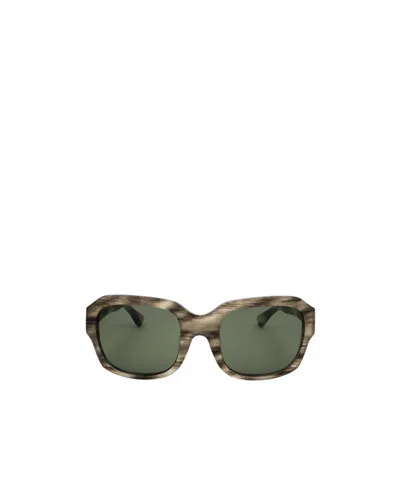 Dries Van Noten Linda Farrow X  Square Frame Sunglasses In Green