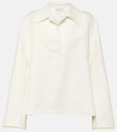 Dries Van Noten Linen And Cotton-blend Top In White