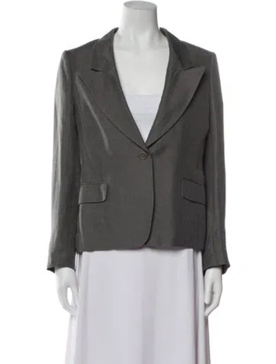 Pre-owned Dries Van Noten Linen Blazer In Gray
