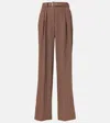 Shop Dries Van Noten Linen-blend Wide-leg Pants In Brown