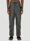 Dries Van Noten Linen Cargo Pants In Grey
