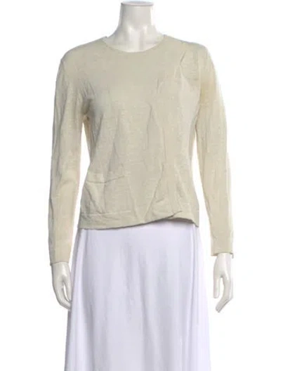 Pre-owned Dries Van Noten Linen Crew Neck Sweater In Gray