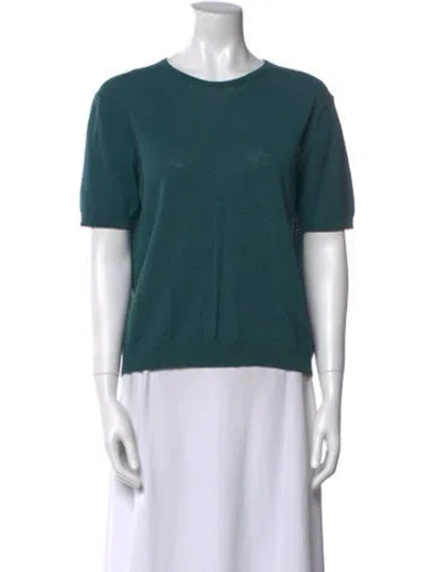 Pre-owned Dries Van Noten Linen Crew Neck T-shirt In Green