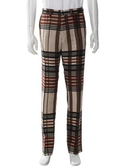 Pre-owned Dries Van Noten Linen Joggers In Brown