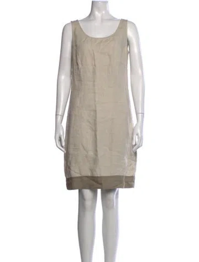Pre-owned Dries Van Noten Linen Knee-length Dress In Neutrals