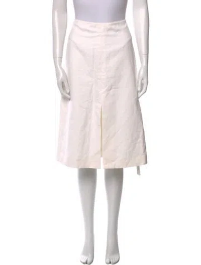 Pre-owned Dries Van Noten Linen Knee-length Skirt In Neutral