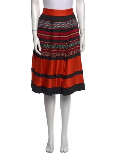 Pre-owned Dries Van Noten Linen Knee-length Skirt In Orange