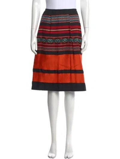 Pre-owned Dries Van Noten Linen Midi Length Skirt In Black