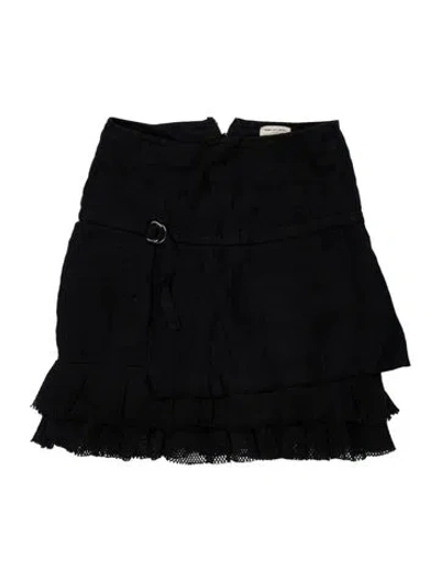Pre-owned Dries Van Noten Linen Mini Skirt In Black
