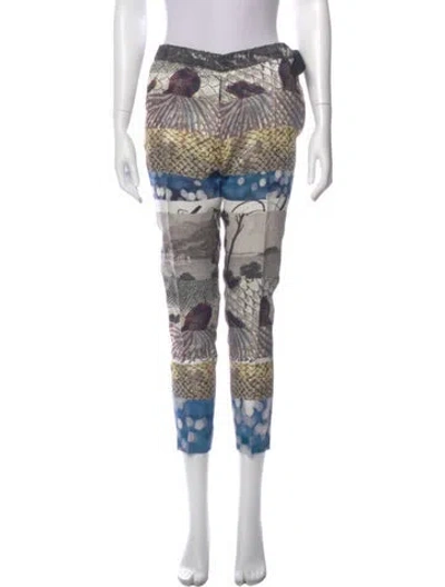 Pre-owned Dries Van Noten Linen Skinny Leg Pants In Black