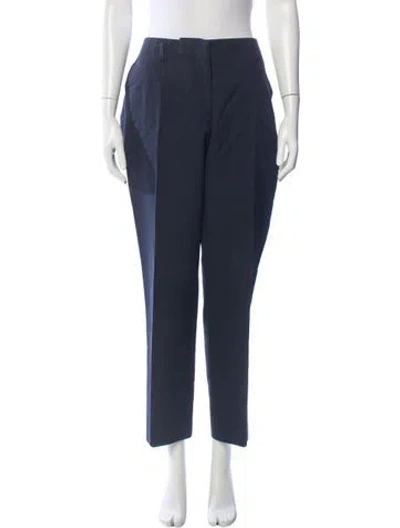 Pre-owned Dries Van Noten Linen Straight Leg Pants In Blue