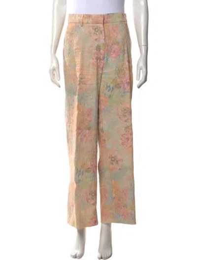 Pre-owned Dries Van Noten Linen Straight Leg Pants In Neutrals