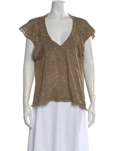 Pre-owned Dries Van Noten Linen V-neck Sweater