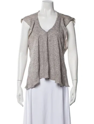 Pre-owned Dries Van Noten Linen V-neck Top In Pink