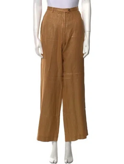 Pre-owned Dries Van Noten Linen Wide Leg Pants In Multi
