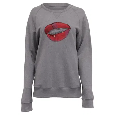 Pre-owned Dries Van Noten Lip Sequin-embellished Sweatshirt In Grey Cotton