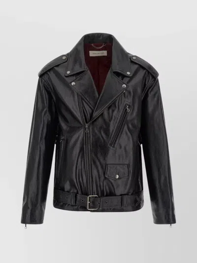 DRIES VAN NOTEN LODZ 2370 BELTED JACKET WITH FLORAL DETAIL