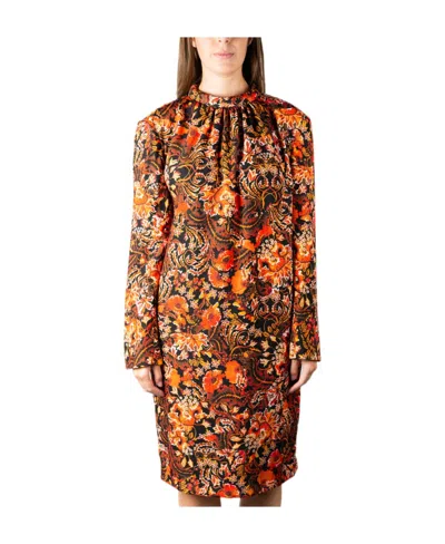 Dries Van Noten Logo Dress In Brown
