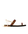 Dries Van Noten Logo Flat Sandals In Brown