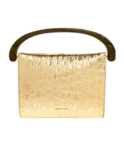 Dries Van Noten Logo Handbag In Gold