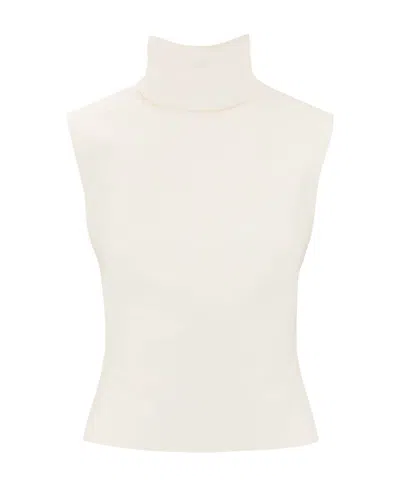 Dries Van Noten Logo High-necked Blouse In White