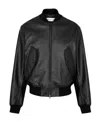 Dries Van Noten Logo Leather Jacket In Black