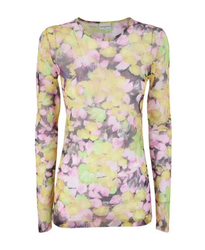 Dries Van Noten Logo Long-sleeved T-shirt In Multi