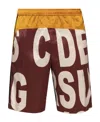 Dries Van Noten Logo Pattern Shorts In Red
