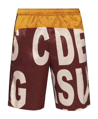 Dries Van Noten Logo Pattern Shorts In Red