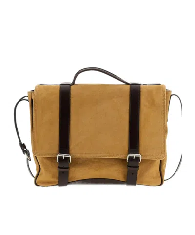 Dries Van Noten Logo Shoulder Bag In Brown