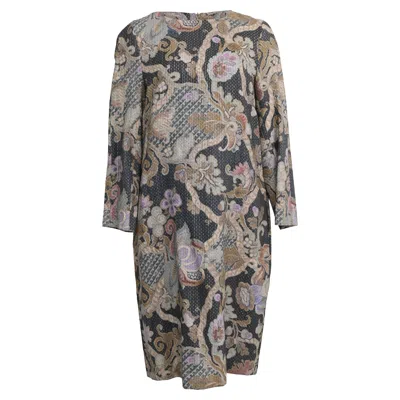 Dries Van Noten Long Coat In Floral Print Wool In Multi
