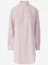 Dries Van Noten Long Cotton Shirt With Checkered Pattern In Pink