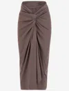 Dries Van Noten Long Cotton Skirt In Smoke