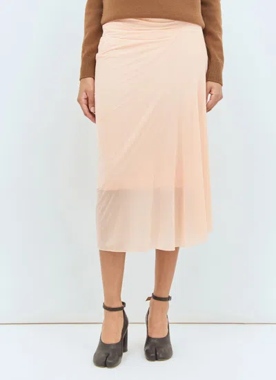 Dries Van Noten Long Draped Skirt In Pink