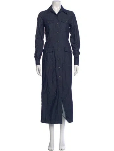 Pre-owned Dries Van Noten Long Dress In Blue