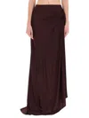 Dries Van Noten Long Humila Skirt In Burgundy