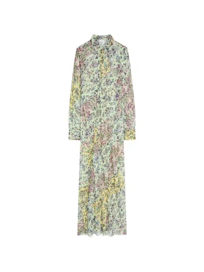 Dries Van Noten Long Jacquard Shirt Dress In Multi
